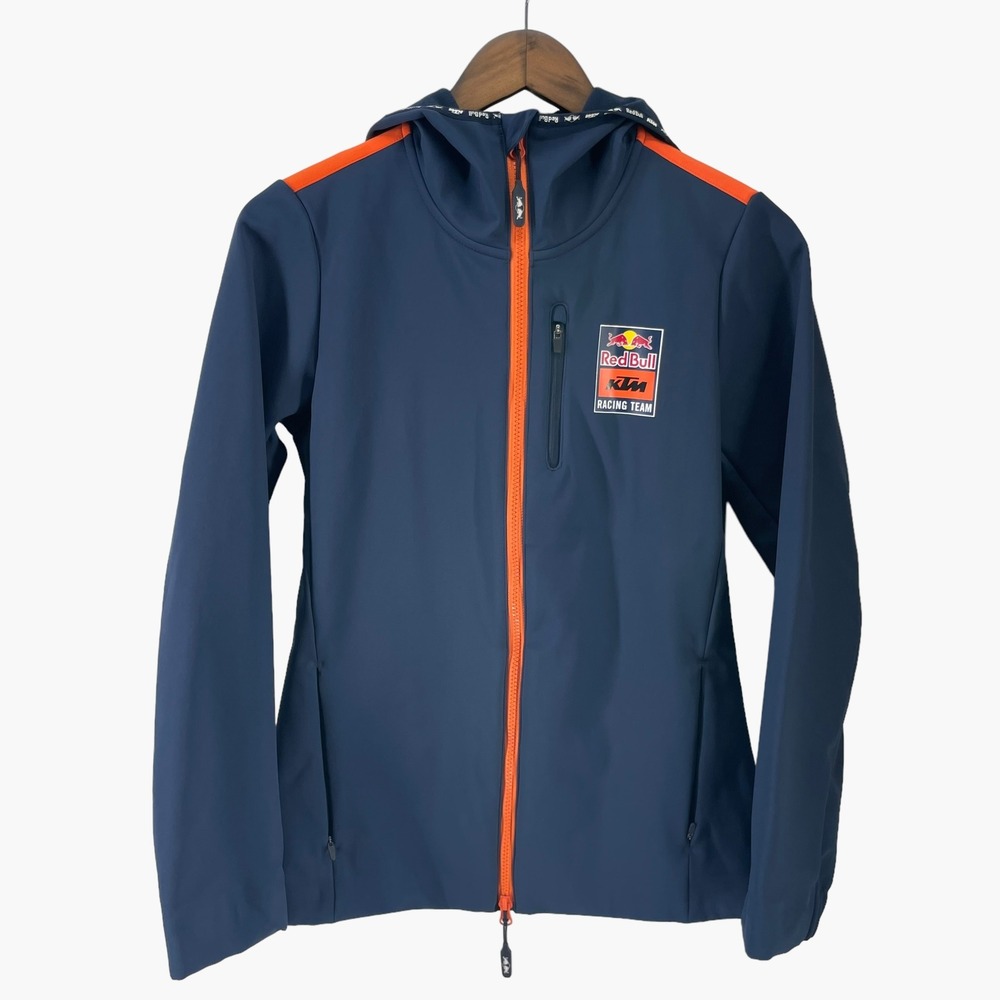 Red Bull KTM Panel Softshell Women's Hooded Jacket 2022 Blue Orange Racing Sz XS